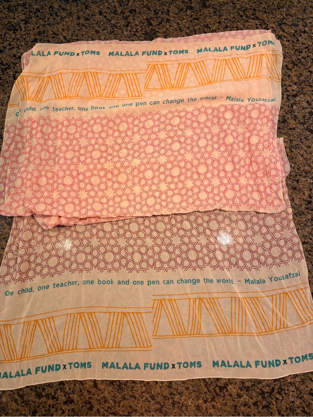Malala Fund x TOMS Oversized Scarf Wrap Shawl 29” x 82”